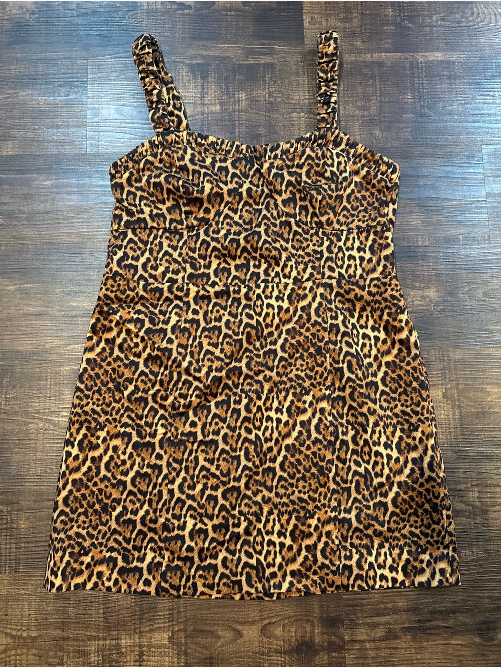 Zara Leopard-Print Mini Dress in Brown & Black
